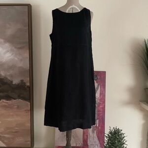 Garnet Hill Black Linen A Line Dress